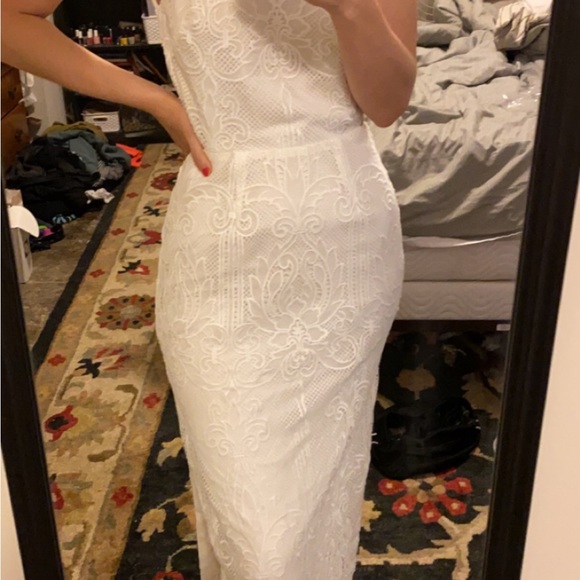 Before Sarah Seven white lace midi dress - Picture 4 of 5